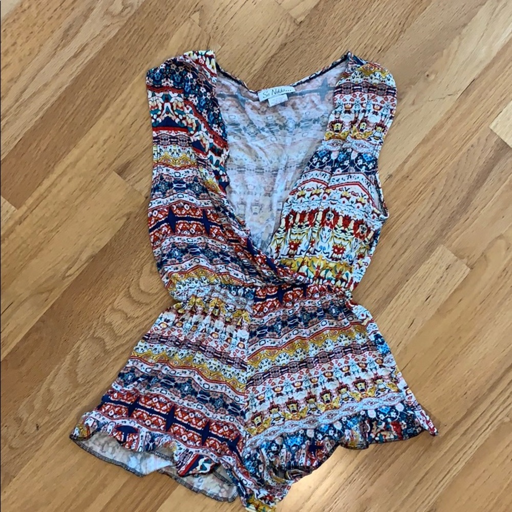 multi color flowy romper